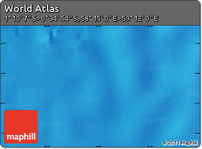 Physical Map of the Area around 0° 52' 31" S, 58° 43' 30" E