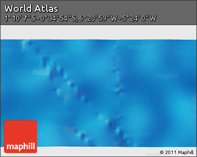 Physical 3D Map of the Area around 0° 52' 31" S, 5° 52' 30" W