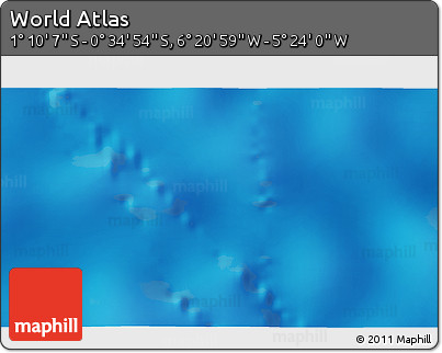 Physical 3D Map of the Area around 0° 52' 31" S, 5° 52' 30" W