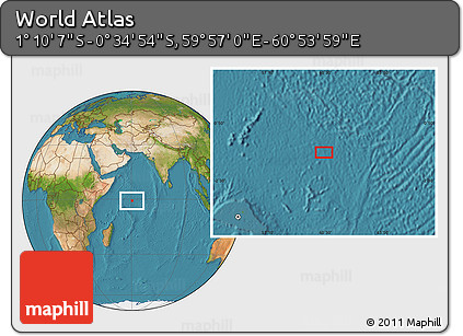 Satellite Location Map of the Area around 0° 52' 31" S, 60° 25' 29" E