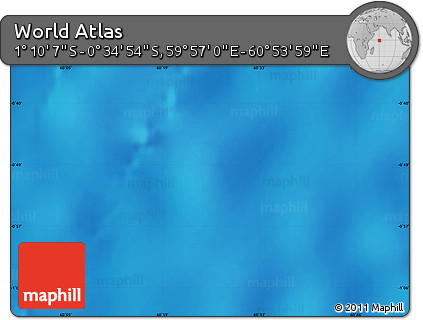 Physical Map of the Area around 0° 52' 31" S, 60° 25' 29" E