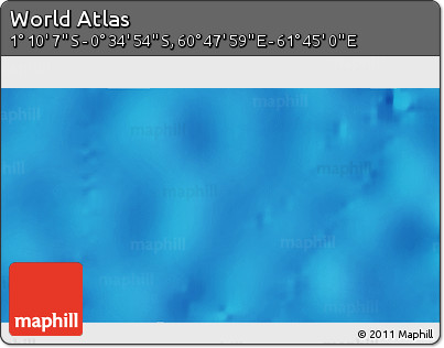 Shaded Relief 3D Map of the Area around 0° 52' 31" S, 61° 16' 29" E