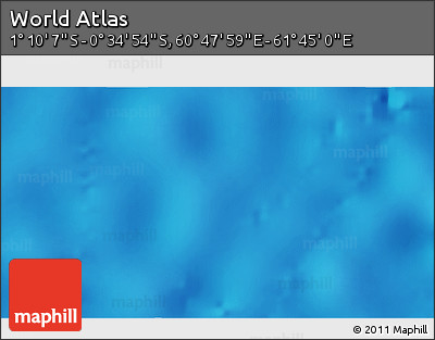 Shaded Relief 3D Map of the Area around 0° 52' 31" S, 61° 16' 29" E