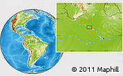 Physical Location Map of the area around 0° 52' 31" S, 62° 49' 30" W