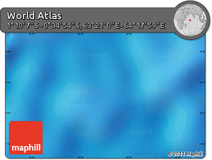 Physical Map of the Area around 0° 52' 31" S, 63° 49' 30" E