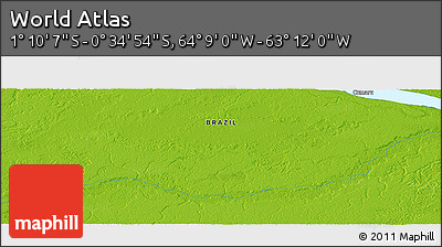 Physical Panoramic Map of the Area around 0° 52' 31" S, 63° 40' 30" W