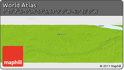 Physical Panoramic Map of the Area around 0° 52' 31" S, 63° 40' 30" W