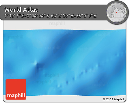 Shaded Relief 3D Map of the Area around 0° 52' 31" S, 65° 31' 30" E