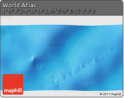 Shaded Relief 3D Map of the Area around 0° 52' 31" S, 65° 31' 30" E