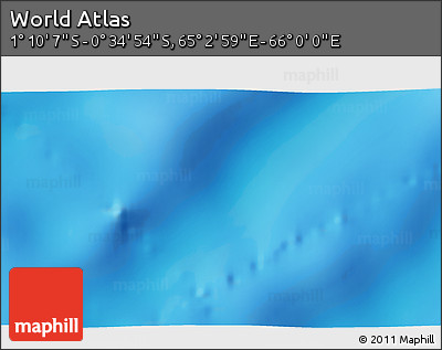 Shaded Relief 3D Map of the Area around 0° 52' 31" S, 65° 31' 30" E
