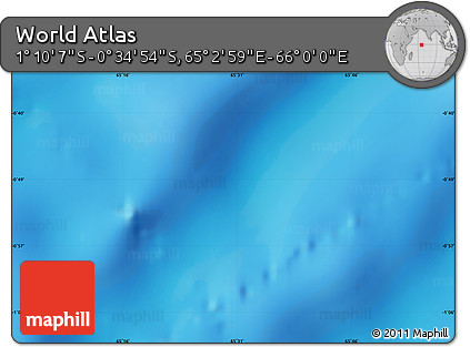 Shaded Relief Map of the Area around 0° 52' 31" S, 65° 31' 30" E
