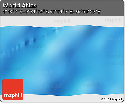 Shaded Relief 3D Map of the Area around 0° 52' 31" S, 66° 22' 30" E