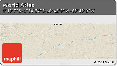 Shaded Relief Panoramic Map of the Area around 0° 52' 31" S, 66° 13' 29" W