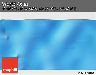 Shaded Relief 3D Map of the Area around 0° 52' 31" S, 68° 55' 30" E