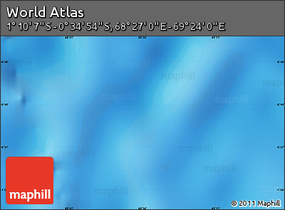Physical Map of the Area around 0° 52' 31" S, 68° 55' 30" E