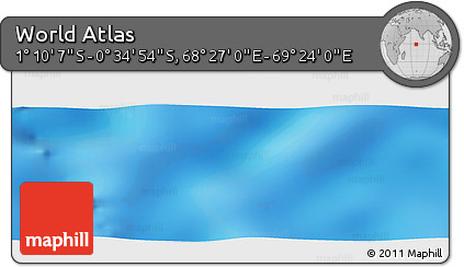Physical Panoramic Map of the Area around 0° 52' 31" S, 68° 55' 30" E