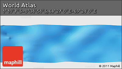 Physical Panoramic Map of the Area around 0° 52' 31" S, 68° 55' 30" E