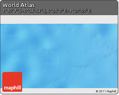 Shaded Relief 3D Map of the Area around 0° 52' 31" S, 6° 52' 30" E