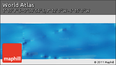 Physical Panoramic Map of the Area around 0° 52' 31" S, 6° 43' 29" W
