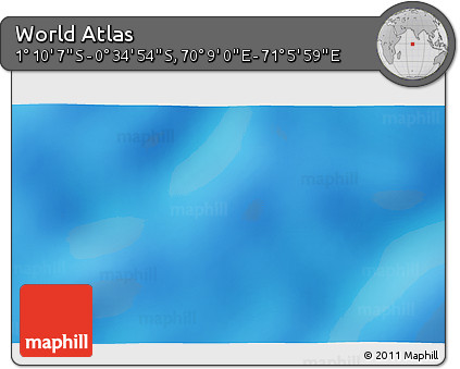 Shaded Relief 3D Map of the Area around 0° 52' 31" S, 70° 37' 30" E