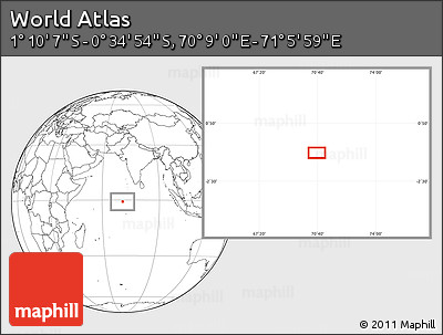 Blank Location Map of the Area around 0° 52' 31" S, 70° 37' 30" E