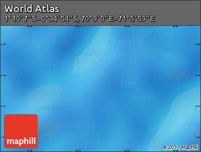 Physical Map of the Area around 0° 52' 31" S, 70° 37' 30" E