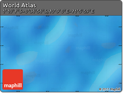 Physical Map of the Area around 0° 52' 31" S, 70° 37' 30" E