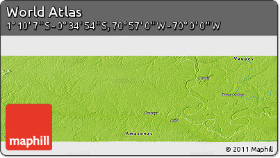 Physical Panoramic Map of the Area around 0° 52' 31" S, 70° 28' 29" W