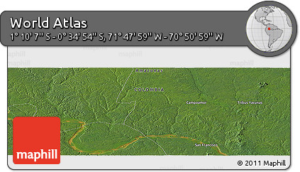 Satellite Panoramic Map of the Area around 0° 52' 31" S, 71° 19' 29" W