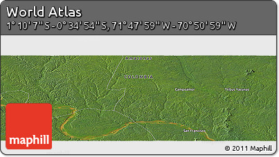 Satellite Panoramic Map of the Area around 0° 52' 31" S, 71° 19' 29" W