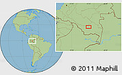 Savanna Style Location Map of the area around 0° 52' 31" S, 72° 10' 30" W