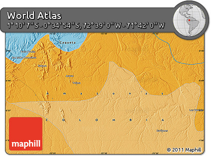 Political Map of the Area around 0° 52' 31" S, 72° 10' 30" W