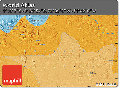 Political Map of the Area around 0° 52' 31" S, 72° 10' 30" W