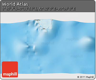 Shaded Relief 3D Map of the Area around 0° 52' 31" S, 73° 10' 30" E