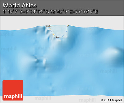 Shaded Relief 3D Map of the Area around 0° 52' 31" S, 73° 10' 30" E