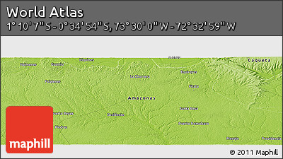 Physical Panoramic Map of the Area around 0° 52' 31" S, 73° 1' 30" W