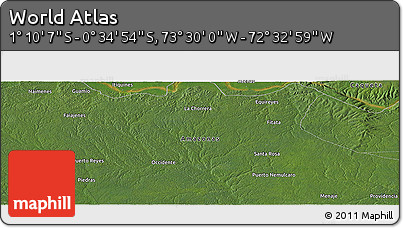 Satellite Panoramic Map of the Area around 0° 52' 31" S, 73° 1' 30" W