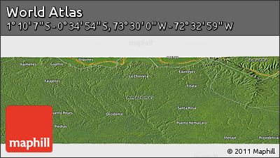 Satellite Panoramic Map of the Area around 0° 52' 31" S, 73° 1' 30" W