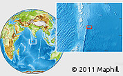 Physical Location Map of the area around 0° 52' 31" S, 74° 52' 30" E