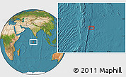 Satellite Location Map of the area around 0° 52' 31" S, 74° 52' 30" E