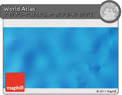 Shaded Relief 3D Map of the Area around 0° 52' 31" S, 75° 43' 29" E