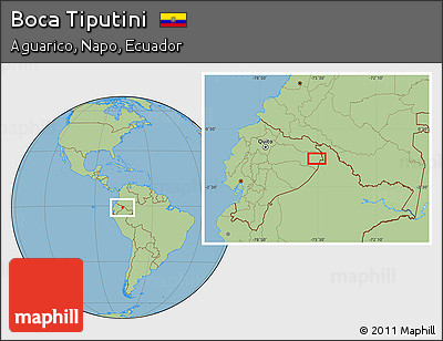 Savanna Style Location Map of Boca Tiputini