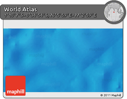 Shaded Relief 3D Map of the Area around 0° 52' 31" S, 76° 34' 29" E