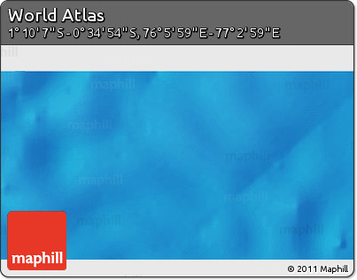 Shaded Relief 3D Map of the Area around 0° 52' 31" S, 76° 34' 29" E