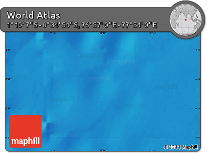 Physical Map of the Area around 0° 52' 31" S, 77° 25' 30" E