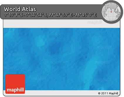 Shaded Relief 3D Map of the Area around 0° 52' 31" S, 78° 16' 30" E