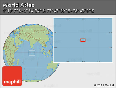 Savanna Style Location Map of the Area around 0° 52' 31" S, 78° 16' 30" E
