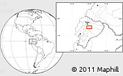 Blank Location Map of the area around 0° 52' 31" S, 78° 7' 30" W