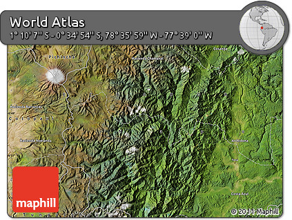 Satellite Map of the Area around 0° 52' 31" S, 78° 7' 30" W