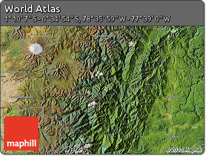 Satellite Map of the Area around 0° 52' 31" S, 78° 7' 30" W